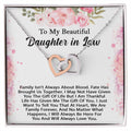 To My Beautiful Daughter In Law Hearts Necklace - Perfect Gift Interlocking Hearts Necklace