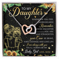 To My Daughter My Baby Girl Interlocking Hearts Necklace Birthday Message Card Gift From Mom