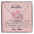 To My Daughter-I Love You Interlocking Hearts Necklace