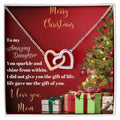 To My Amazing Daughter From Mom Interlocking Hearts Necklace