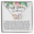 Happy Birthday Sweetheart - Interlocking Hearts - Pink Gold Interlocking Hearts Necklace