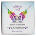 To My Gorgeous Wife ~Pride~ Interlocking Hearts Necklace