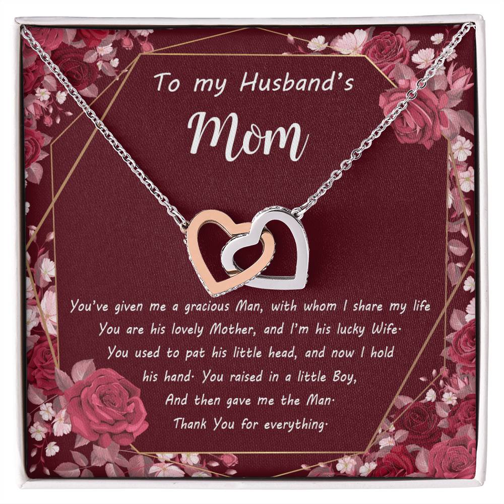 To My Husband'S Mom Interlocking Hearts Necklace