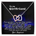 Queen Heart Necklace Gift For Girlfriend Interlocking Hearts Necklace