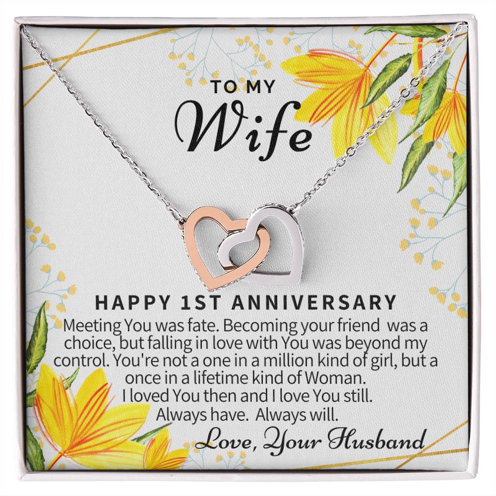 Gift For Wife Interlocking Hearts Necklace