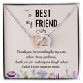 To My Best Friend-Thank You Interlocking Hearts Necklace
