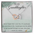 To My Granddaughter Interlocking Hearts Necklace Message Card