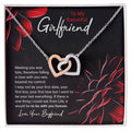 Romantic Necklace Gift With Custom Message Card Interlocking Hearts Necklace