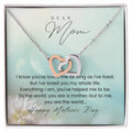 Happy Mothers Day Mom Double Heart Necklace Interlocking Hearts Necklace