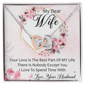 My Dear Wife Interlocking Hearts Necklace Message Card