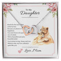 My Daughter Love Mom - Reach For The Stars Hearts - Lions Interlocking Hearts Necklace