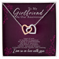 1 Anniversary Girlfriend Interlocking Hearts Necklace