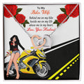 To My Biker Wife Happy Valentine'S Daybiker Wife Valentine Gift. Interlocking Hearts Necklace