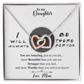 To My Daughter - I Will Always Be There For You Interlocking Hearts Necklace