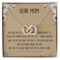 Dear Mom Interlocking Hearts Necklace Message Card