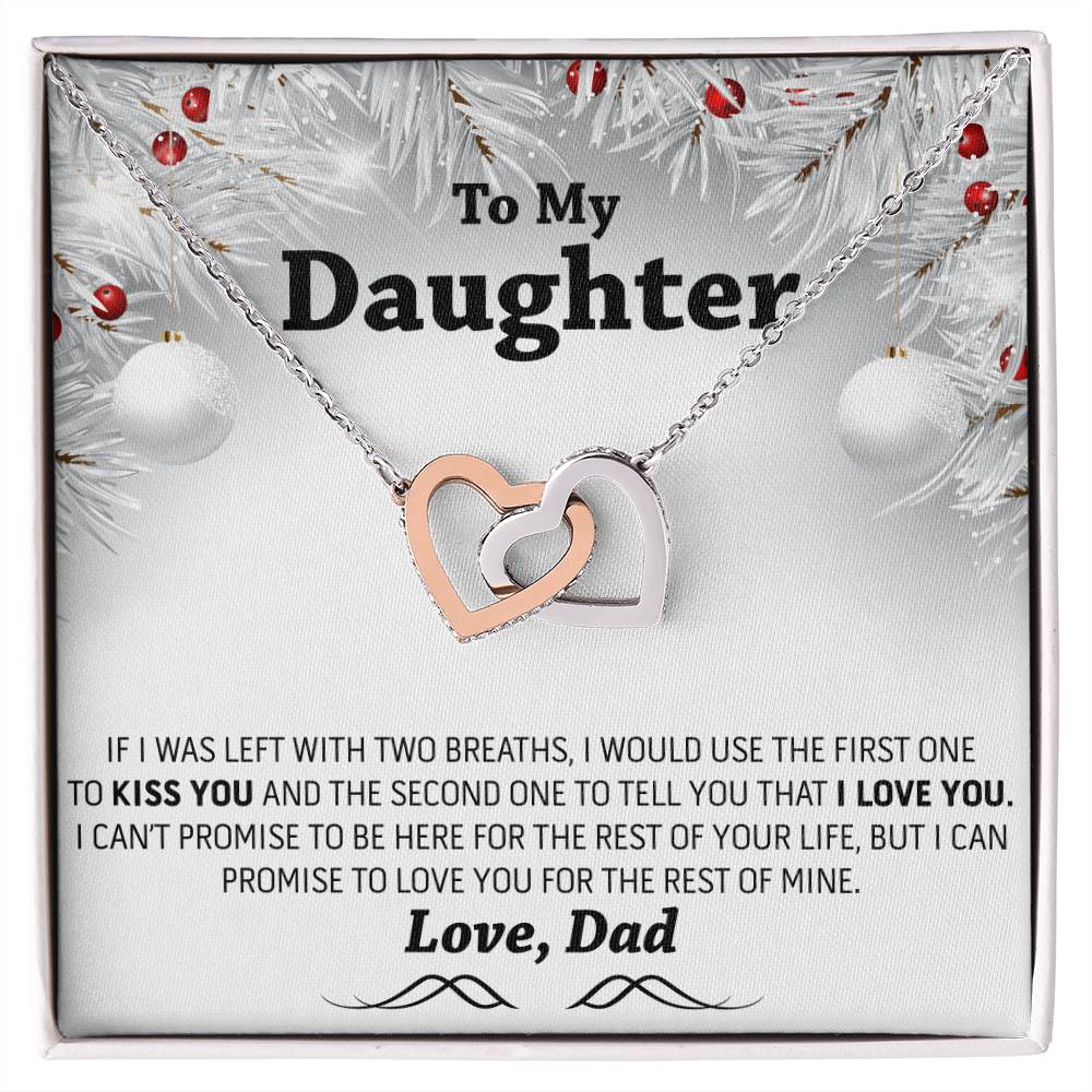 Christmas Gift To My Daughter Interlocking Hearts Necklace