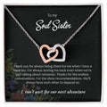 Soul Sister - Double Hearts Necklace Interlocking Hearts Necklace