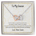 To My Cousin Interlocking Hearts Necklace