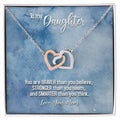 To My Daughter From Mom Interlocking Hearts Necklace Mother To Daughter Gift Birthday Gift To Daughter From Mom Daughter Necklace