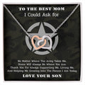 The Best Army Mom - Interlocked Necklace Interlocking Hearts Necklace