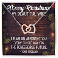 Christmas Gift For Wife Interlocking Hearts Necklace