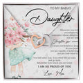 To My Badass Daughter Necklace From Mom Badass Daughter Jewelry Daughter Necklace From Mom Daughter Necklace Personalized Daughter Necklace Interlocking Hearts Necklace