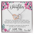 To My Daughter Interlocking Hearts Necklace