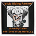 To My Riding Partner I Love My Twins Limited Edition Interlocking Hearts Necklace