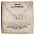 To My Daughter - Love Mom Interlocking Hearts Necklace