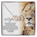 To My Daughter - This Old Lion Will Always Have Your Back Interlocking Hearts Necklace