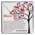To My Daughter - I Saw Your Beautiful Eyes - Necklace Interlocking Hearts Necklace