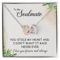 To My Wonderful Wife - Love From Soulmate - Love For Partner Interlocking Hearts Necklace