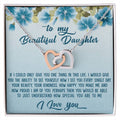 To My Beautiful Daughter Dad To Daughter Gift Interlocking Hearts Necklace