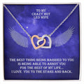 Hot Leo Wife Interlocked Hearts Necklace With Personal Message Card And Jewelry Box. Interlocking Hearts Necklace