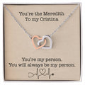 Grey'S Anatomy - You'Re My Person Interlocking Necklace Interlocking Hearts Necklace