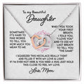 To My Beautiful Daughter - Interlocking Hearts Necklace