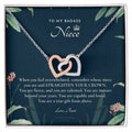 To My Badass Niece Straighten Your Crown Necklace Aunt Niece Necklace Niece Birthday Gift Niece Graduation Gift Interlocking Hearts Necklace