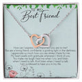 To My Best Friend Interlocking Hearts Necklace Message Card