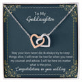 To My Goddaughter Wedding Gift - May Your Love Never Die Necklace Interlocking Hearts Necklace