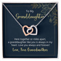 Interlocking Hearts Necklace To My Granddaughter Here Together Or Miles Apart