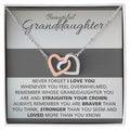 Granddaughters - Straighten Crown Necklace Interlocking Hearts Necklace