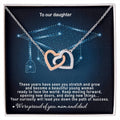 Hey Parents! Beautiful Graduation Gift - Unique Necklace Interlocking Hearts Necklace