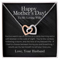 To My Loving Wife Mother'S Day Necklace Interlocking Hearts Necklace