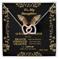 To My Daughter - Two Hearts Interlocking Hearts Necklace