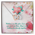 Mother Are Like Glue. They Always Beside You Wishing You Mothers Day Interlocking Hearts Necklace