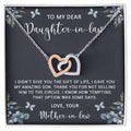 Daughter In Law Funny Gift Necklace From Mother In Law Interlocking Hearts Necklace