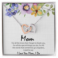 Love You Mom Hearts Interlocking Hearts Necklace