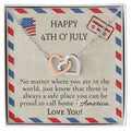 Fourth Of July Necklace Interlocking Hearts Necklace