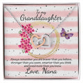 Interlocking Heart Necklace - From Nana To My Granddaughter Interlocking Hearts Necklace