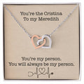 Grey'S Anatomy - You'Re My Person Interlocking Necklace Interlocking Hearts Necklace